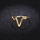 V Shaped Design Ring For Women Gold / Silver - Kalsord