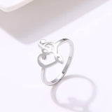 Abstract Music Note/Heart Golden/Silver Ring For Female - Kalsord