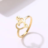 Abstract Music Note/Heart Golden/Silver Ring For Female