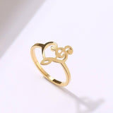 Abstract Music Note/Heart Golden/Silver Ring For Female - Kalsord