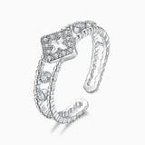Women's Crown Silver Plated Adjustable Ring