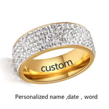 Custom/Personalized Rhinestone Ring For Women- Gold/Silver - Kalsord