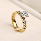Personalized/Custom Zircon Crystal Ring For Women- Gold/Silver - Kalsord