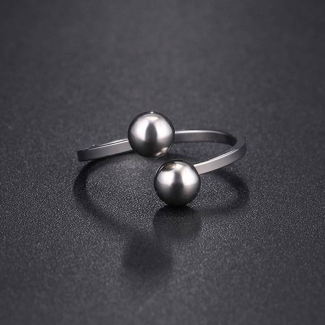 Double Ball Ring For Women- Gold/Silver - Kalsord