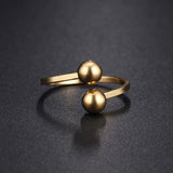 Double Ball Ring For Women- Gold/Silver - Kalsord
