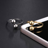 Double Ball Ring For Women- Gold/Silver - Kalsord