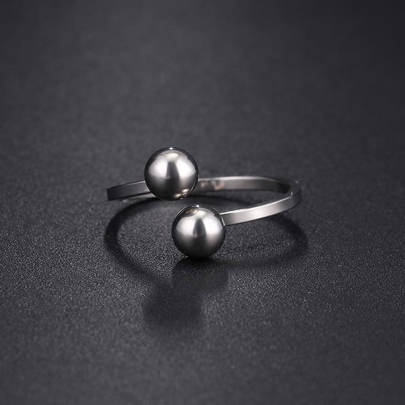 Double Ball Ring For Women- Gold/Silver - Kalsord