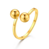 Double Ball Ring For Women- Gold/Silver