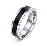 Exquisite Black Stripe Ring For Women- Silver/Gold