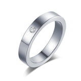 Simple Cubic Zircon Fashion Jewelry Stainless Steel Ring For Women- Gold/Silver - Kalsord