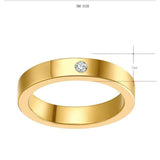 Simple Cubic Zircon Fashion Jewelry Stainless Steel Ring For Women- Gold/Silver - Kalsord
