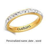 Simple Custom/Personalized Zircon/Gem Stainless Steel Ring For Women - Kalsord