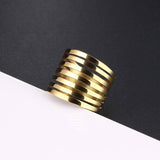 Multiple Circles Gold/Silver Stainless Steel Ring For Women - Kalsord