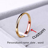Minimalist/Simple Custom/Personalized Smooth Ring For Women Gold, Rose Gold, Black, Silver - Kalsord
