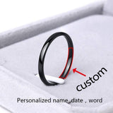 Minimalist/Simple Custom/Personalized Smooth Ring For Women Gold, Rose Gold, Black, Silver - Kalsord