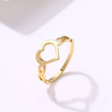 Heart Shaped Golden/Silver Ring For Women - Kalsord