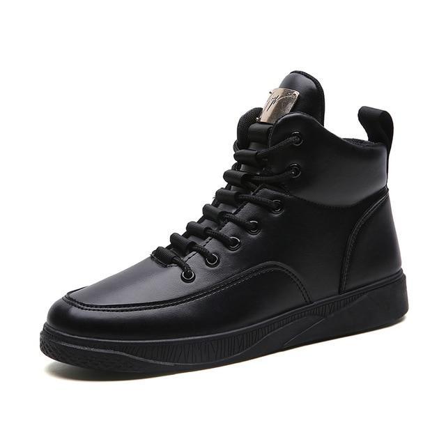 Men's Fashionable Casual High Top Canvas Shoe/Boot- Red, Cream, Black ...