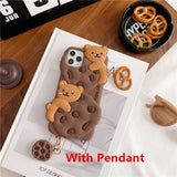 #2 Cute Chocolate Bear Cookies Soft Phone Case/Cover For iPhone