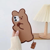 #2 Cute Chocolate Bear Cookies Soft Phone Case/Cover For iPhone