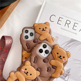 #2 Cute Chocolate Bear Cookies Soft Phone Case/Cover For iPhone