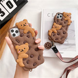 #2 Cute Chocolate Bear Cookies Soft Phone Case/Cover For iPhone