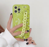 Abstract Art/Leopard Green Lime Bracelet/Chain Strap Phone Case/Cover for iPhone
