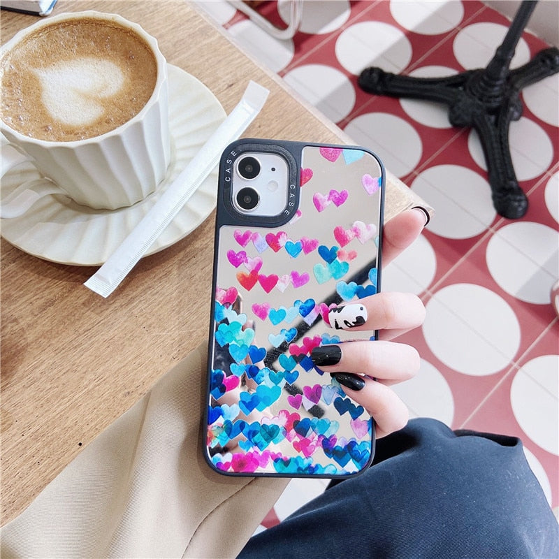 Cute Super Mom Hearts/Mirror Soft Phone Case for iPhone