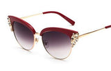 Women's Crystal Flower Cat Eye Sunglassessunglasses - Kalsord