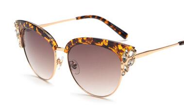 Women's Crystal Flower Cat Eye Sunglassessunglasses - Kalsord