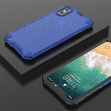 Honeycomb Textured Dual Layer Hybrid TPU + PC Phone Case For iPhone XS Max XR XS X 7 8 Plus 6 6S PlusCases - Kalsord