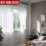 White Tulle | Organza | Voile Sheer Window Curtains For Modern Living room | Bedroom | Home Decor - Kalsord