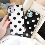 Simple Polka Black | White Pattern Phone case For iPhone 11 Pro MAX XS MAX XR 7 8 6 6s Pluscases - Kalsord