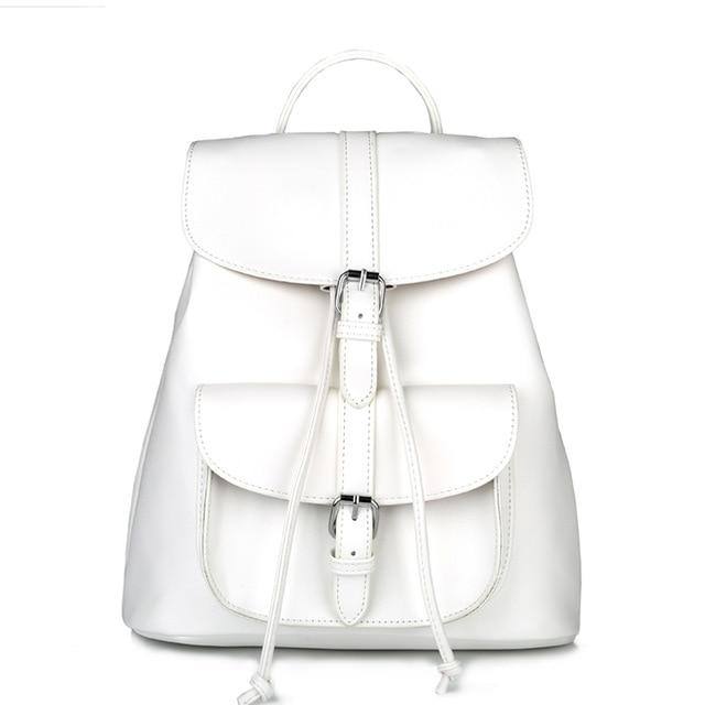Women's Drawstring Faux Leather Backpack For Teenage Girls | School Bags | Trendy Vintage Bagbags - Kalsord