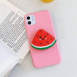 #1  Cute iPhone Phone case Fruit Strawberry Tomato Lemon Watermelon Avocado Peach Socket 3D Holder For iPhone
