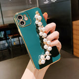 #2 Cute Pearl Chain Hand Strap Phone Case For iPhone