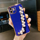 #2 Cute Pearl Chain Hand Strap Phone Case For iPhone
