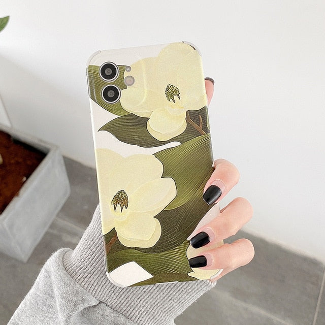 Cute Flower Leaf Phone Case For iPhone