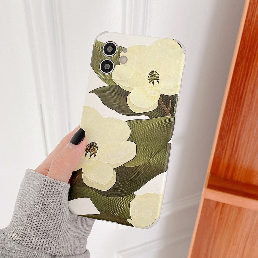 Cute Flower Leaf Phone Case For iPhone