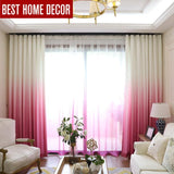 Pink Gradient Colored Window Curtains For Living Room | Bedroom | Kitchen Tulle Curtains