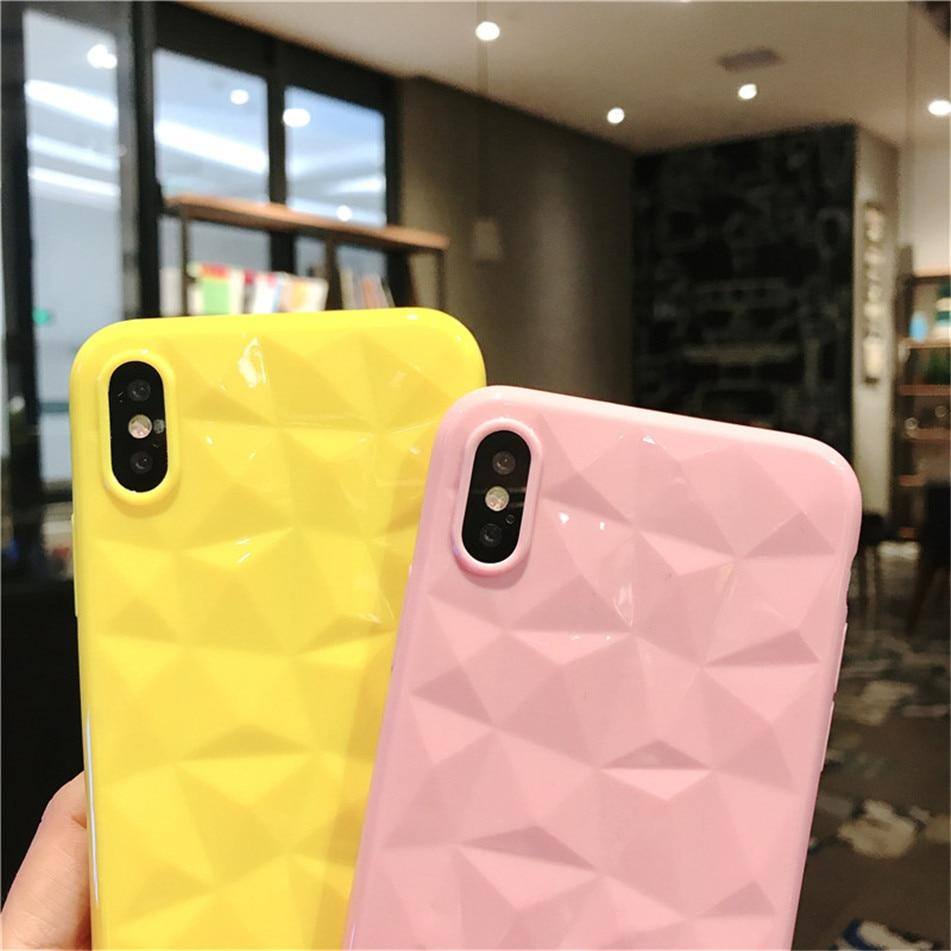 3D Diamond Candy Color Phone Case for iPhone 7 6 6S 8 Plus XS Max XR XCases - Kalsord
