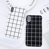 Simple Stripe Grid Phone Case For iPhone X 8 7 Plus XR XS Max 6 6S PlusCases - Kalsord