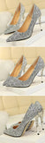 Sequin Glittering | Shiny Thin Pointed Toe Decorated High Heels - Kalsord