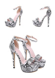 Platform High Heels Sandals Summer Ankle Strap Open Toe Gladiator Party Dress Women Shoes - Kalsord