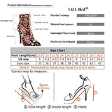 Geometric Ankle Boots Zipper High Heel- Blue, Orange - Kalsord