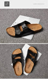Men's Open Toe Sandal- Black, Whitesandals - Kalsord