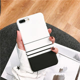 Simple Stripe Grid Phone Case For iPhone X 8 7 Plus XR XS Max 6 6S PlusCases - Kalsord