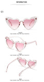 Women's Gradient Love | Heart Glitter Frame Cat Eye Sunglassessunglasses - Kalsord