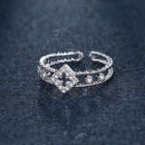 Women's Crown Silver Plated Adjustable RingRings - Kalsord