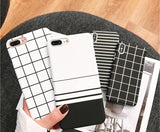 Simple Stripe Grid Phone Case For iPhone X 8 7 Plus XR XS Max 6 6S PlusCases - Kalsord