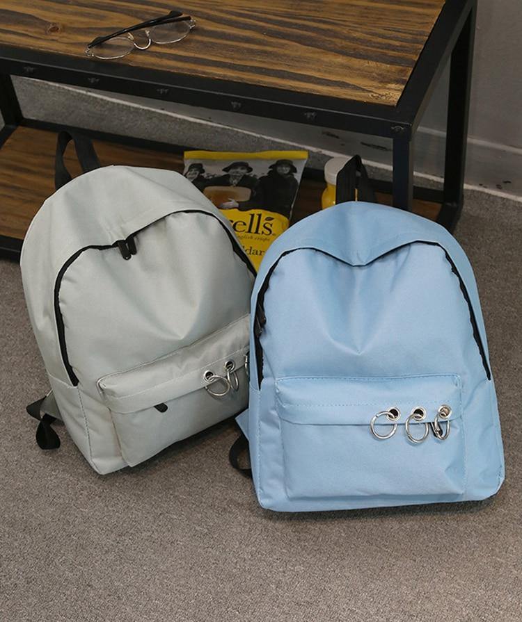 Women's Canvas Backpack- Black, Blue, Grey, Purple, Pinkbags - Kalsord
